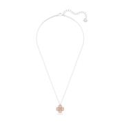 Latisha Bloem Hanger Ketting Roze-Wit Swarovski , Pink , Dames