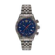 Chronograaf Hellenyium Chrono grijs blauw horloge Versace , Gray , Her...