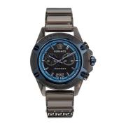 Actieve Siliconen Horloge Zwarte Wijzerplaat Versace , Black , Heren