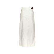 Witte Lange Rok met Voor Split Tommy Jeans , White , Dames