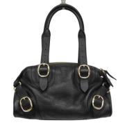 Pre-owned Leather shoulder-bags Burberry Vintage , Black , Dames