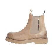 Suede Chelsea Boots Logo Print Cracked Earth Tommy Hilfiger , Beige , ...