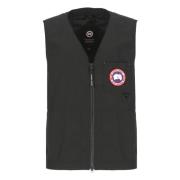 Zwarte Sweater Vest V-Hals Mouwloos Canada Goose , Black , Heren