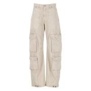 Beige Cargo Broek met Zakken Golden Goose , Beige , Dames