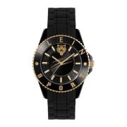 Glam Zwart Quartz Horloge Plein Sport , Black , Dames