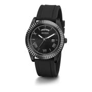 Connoisseur Siliconen Horloge Guess , Black , Heren