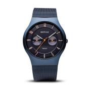 Titanium Milanese Quartz Watch Blue Bering , Blue , Heren