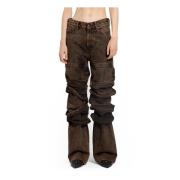 Verstelbare Manchet Denim Jeans Y/Project , Brown , Dames