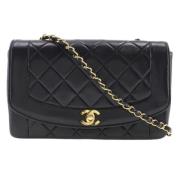 Pre-owned Leather shoulder-bags Chanel Vintage , Black , Dames