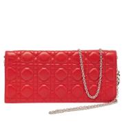 Pre-owned Leather clutches Dior Vintage , Red , Dames