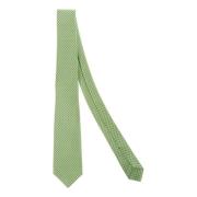 Groen gestippelde zijden stropdas Kiton , Multicolor , Heren