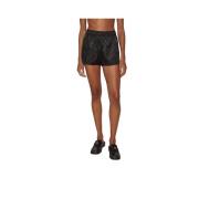 Monogram Nylon Zwarte Shorts Misbhv , Black , Dames