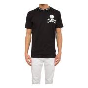 Skull&Bones Ronde Hals T-shirt Zwart Philipp Plein , Black , Heren