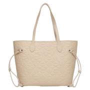 Dames Beige Leren Shopper Tas Er00115046 Estro , Beige , Dames