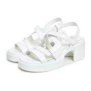 Witte Blokhak Sandalen Cesare Gaspari , White , Dames