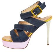 Pre-owned Suede sandals Giuseppe Zanotti Pre-owned , Blue , Dames