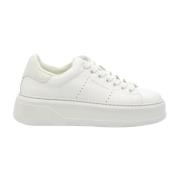 Chunky Leren Sneakers Wit Woolrich , White , Dames