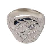 Zilveren Signet Ring met Steen Gravure Octi , Gray , Unisex