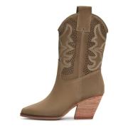 Luxe Suede Cowboy Laarzen - Beige Cesare Gaspari , Beige , Dames