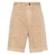 Katoen/Linnen Shorts met Zakken Incotex , Beige , Heren