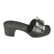 Zwarte Sandalen Elegante Stijl Sergio Rossi , Black , Dames