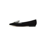 Elegante Flat Sole Ballerinas - Zwart Cesare Gaspari , Black , Dames