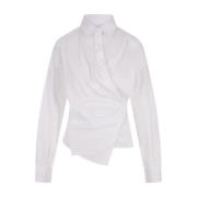 Witte Wrap-Around Shirt met Oval D Motif Diesel , White , Dames