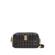 Gewatteerde Zwarte Lamsvacht Schoudertas Burberry , Black , Dames