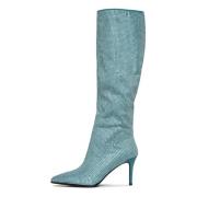 Blauwe Jewel Stiletto Kniehoge Laarzen Cesare Gaspari , Blue , Dames