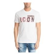 Gestreept T-shirt voor mannen Dsquared2 , White , Heren