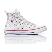 Handgemaakte Witte Violette Sneakers Converse , Multicolor , Dames