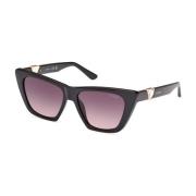 Stijlvolle Cat-Eye Zonnebril met Stenen Guess , Black , Dames