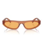 Moderne Karamel Zonnebril met Gele Lenzen Miu Miu , Brown , Dames