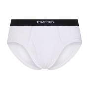 Witte katoenen slip met logodetail Tom Ford , White , Heren