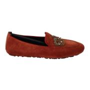 Kristal geborduurde leren loafers Dolce & Gabbana , Orange , Heren