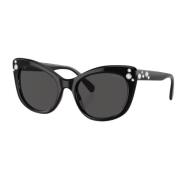 Black/Dark Grey Sunglasses Sk6022 Swarovski , Black , Dames
