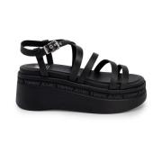 Strappy Wedge Sandalen Lente/Zomer Collectie Tommy Jeans , Black , Dam...