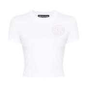 Witte T-shirts Polos voor vrouwen Versace Jeans Couture , White , Dame...