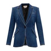 Denim Blazer Alexander McQueen , Blue , Dames