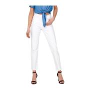 Slim-fit Trousers Only , White , Dames