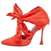 Pre-owned Fabric heels Manolo Blahnik Pre-owned , Red , Dames