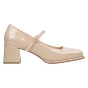 Dames Beige Mary Jane Pumps gemaakt van Echt Lakleer Er00114678 Estro ...