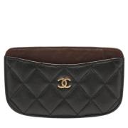 Pre-owned Leather wallets Chanel Vintage , Black , Dames