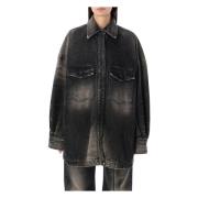 Denim Overshirt The Attico , Black , Dames