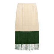 Geborduurde Midi Rok Wit Groen Elisabetta Franchi , Multicolor , Dames