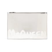 Clutch met logo Alexander McQueen , Gray , Heren