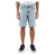 Slim Fit Bermuda Jeans Vijf Zakken Calvin Klein Jeans , Blue , Heren