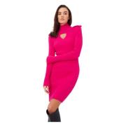 Elegante Gebreide Jurk - Fuchsia Cesare Gaspari , Pink , Dames