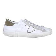 Leren Sneakers Wit Groen Philippe Model , White , Heren