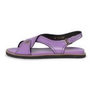 Elegante Platte Sandalen Cesare Gaspari , Purple , Dames